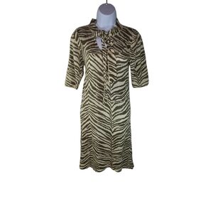 Knitwit Pure Cashmere Zebra Striped Neck Tie Cashmere Dress Usa